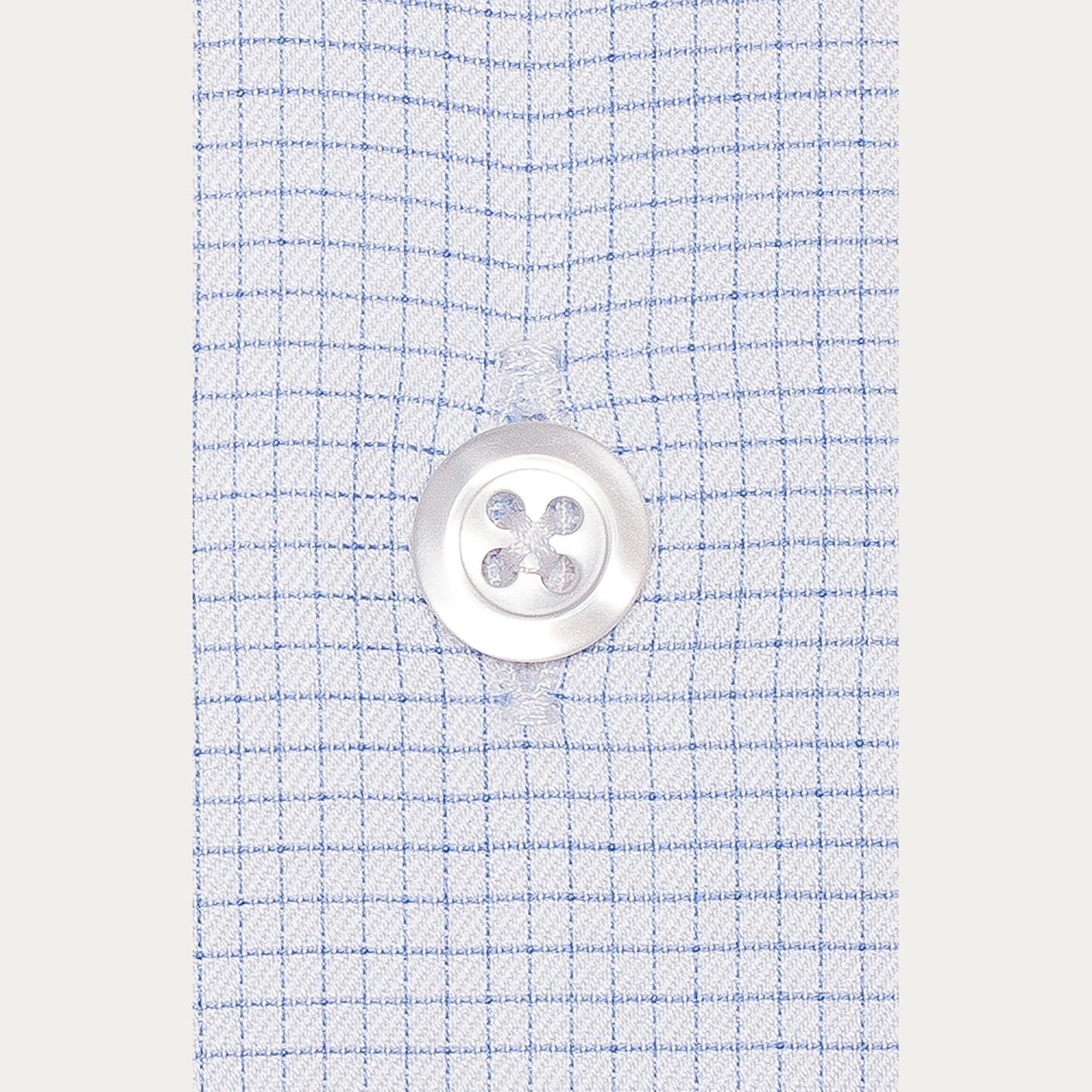 Fitted shirt in double-twisted twill with fine blue checks