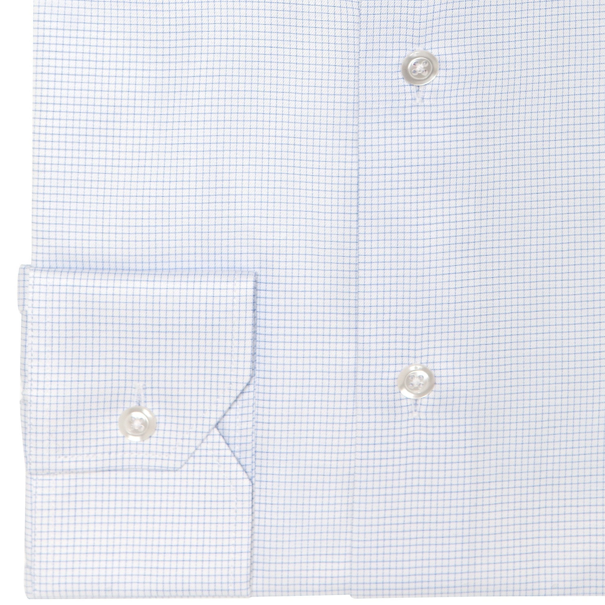 Chemise extra-ajustée à petits carreaux bleus