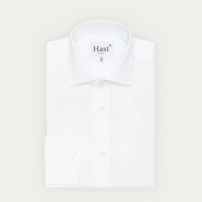Premium white double-twisted pinpoint shirt