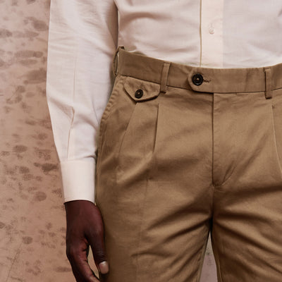 Thick double twisted beige chinos