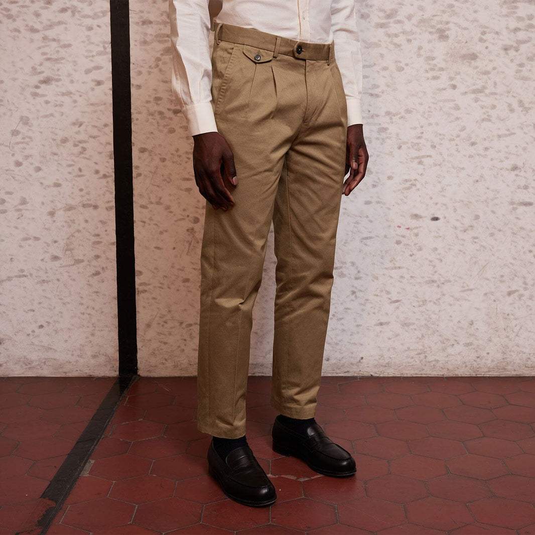 Chino épais double retors beige