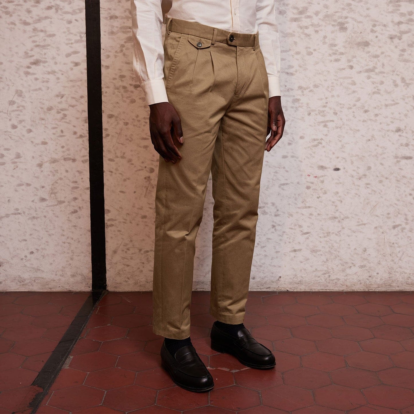 Chino épais double retors beige