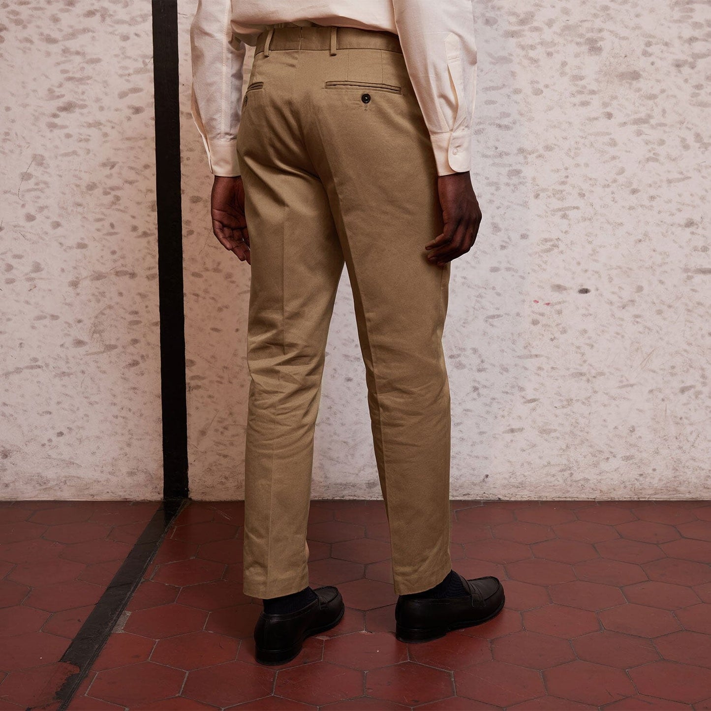 Chino épais double retors beige