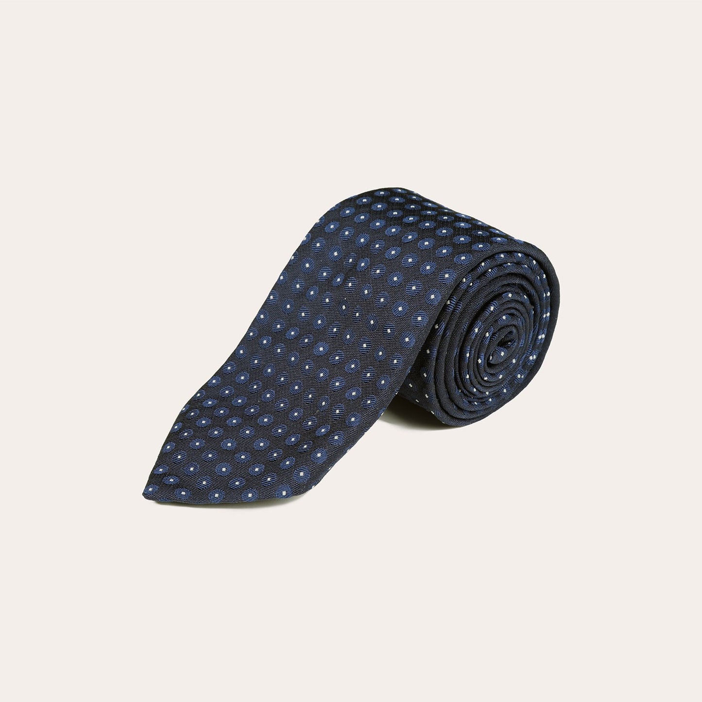 Cravate marine à pois