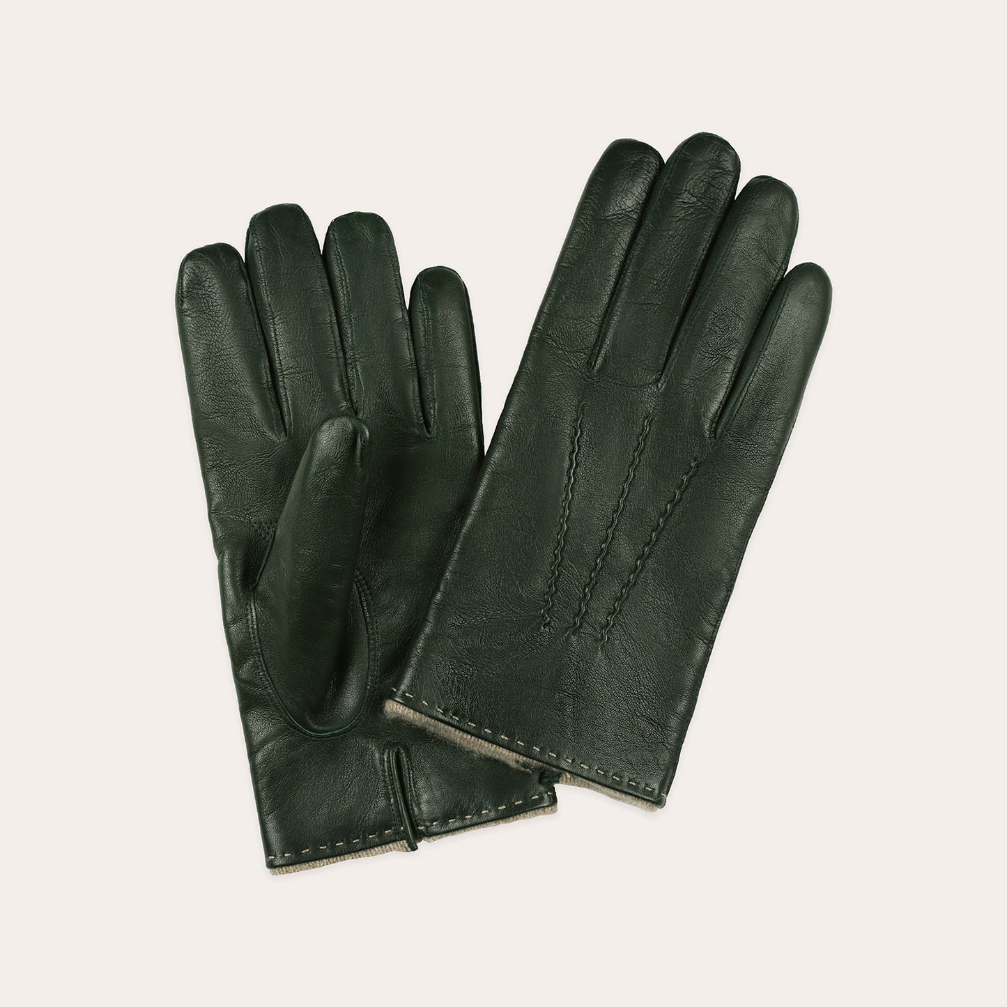 Forest Green Leather Gloves