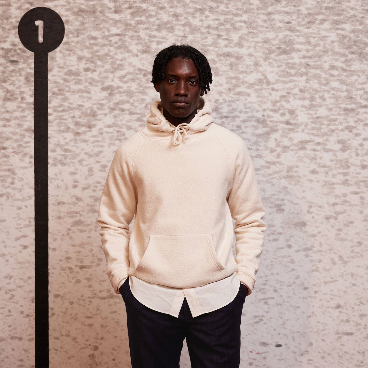 Hoodie en coton écru