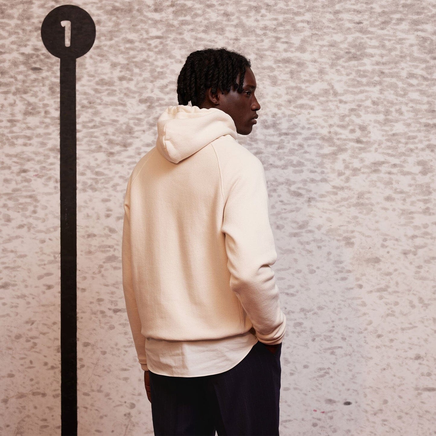 Hoodie en coton écru