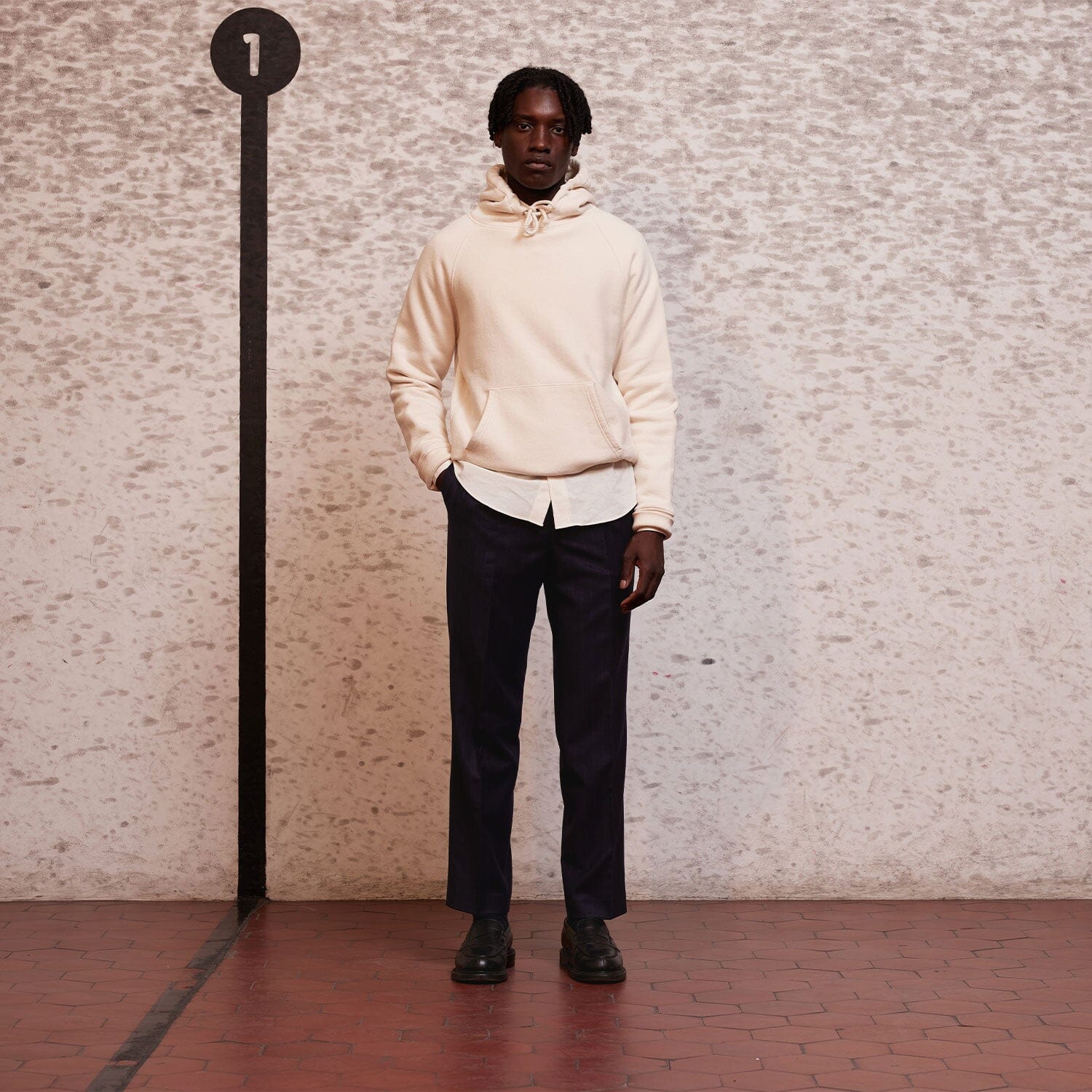 Hoodie en coton écru