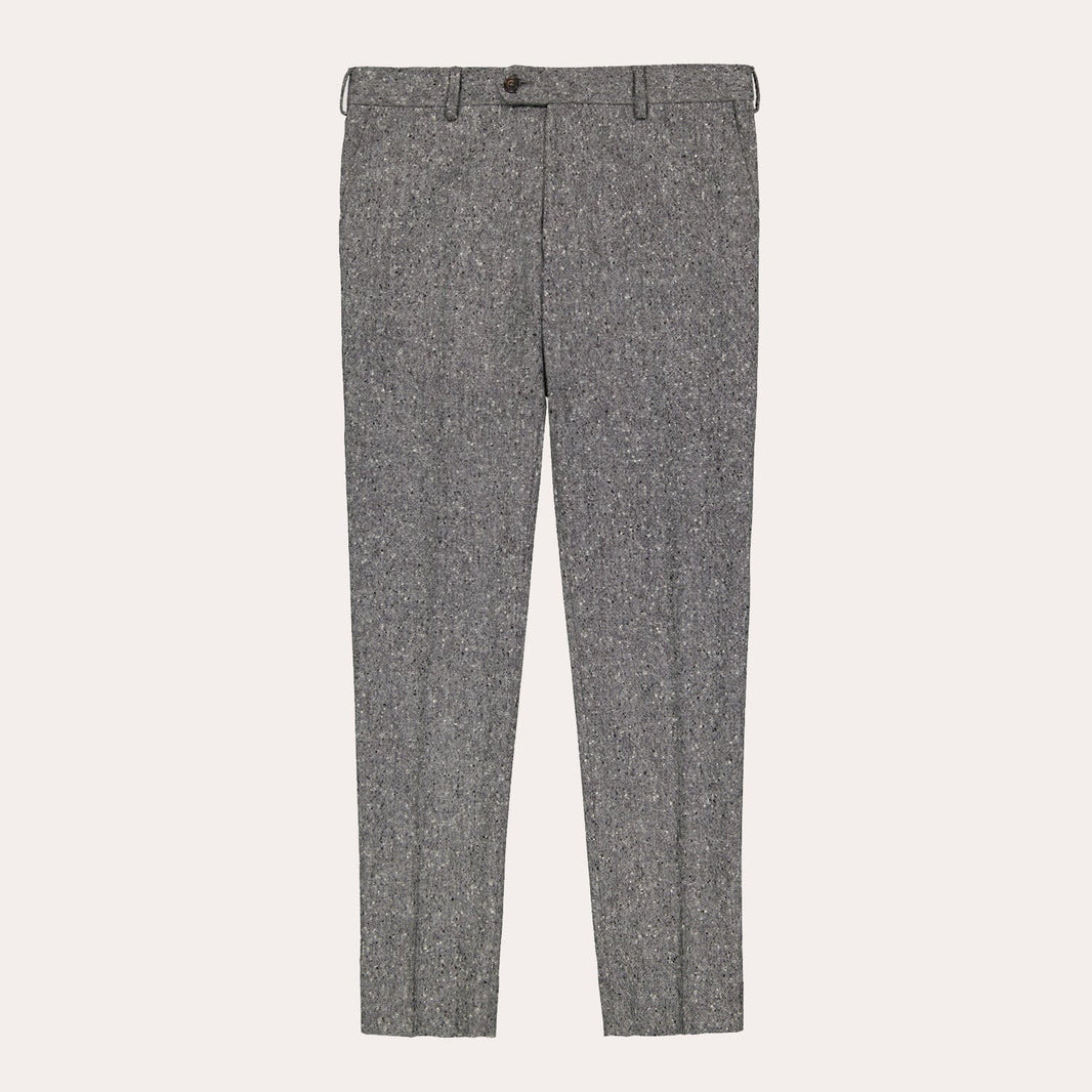 Pantalon en flanelle de laine gris pucé