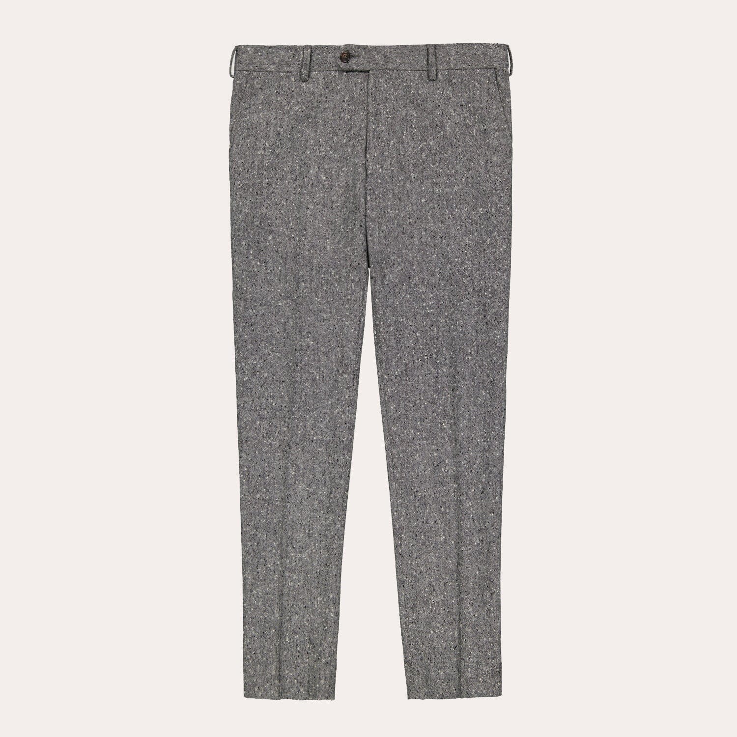 Pantalon en flanelle de laine gris pucé