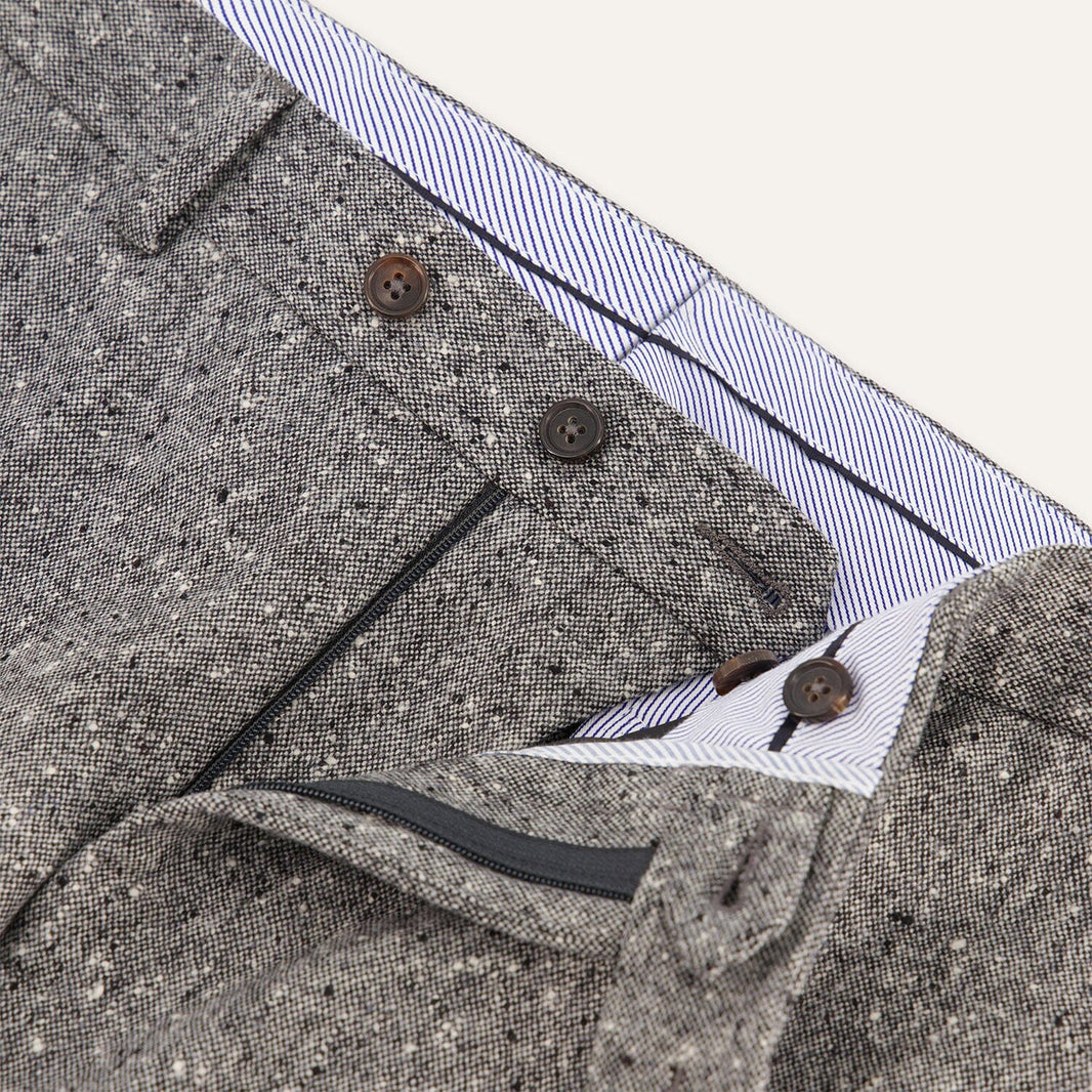 Pantalon en flanelle de laine gris pucé