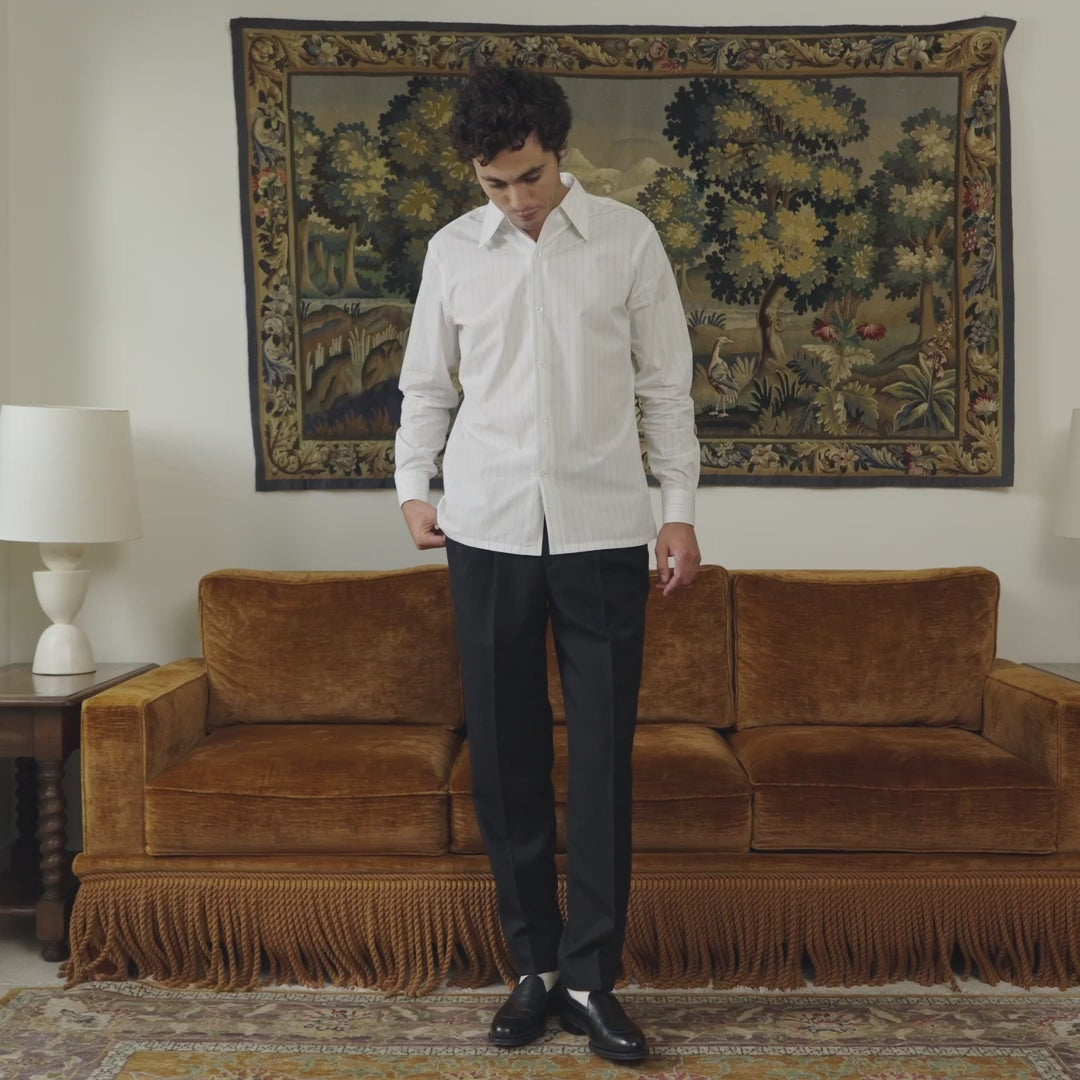 Chemise popeline blanche à rayures