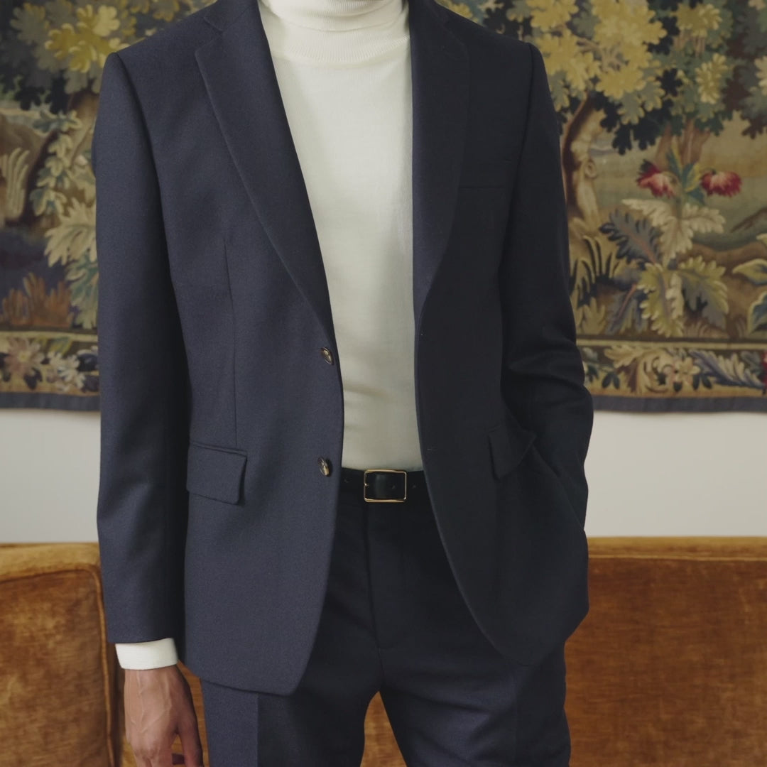 Veste en flanelle de laine marine