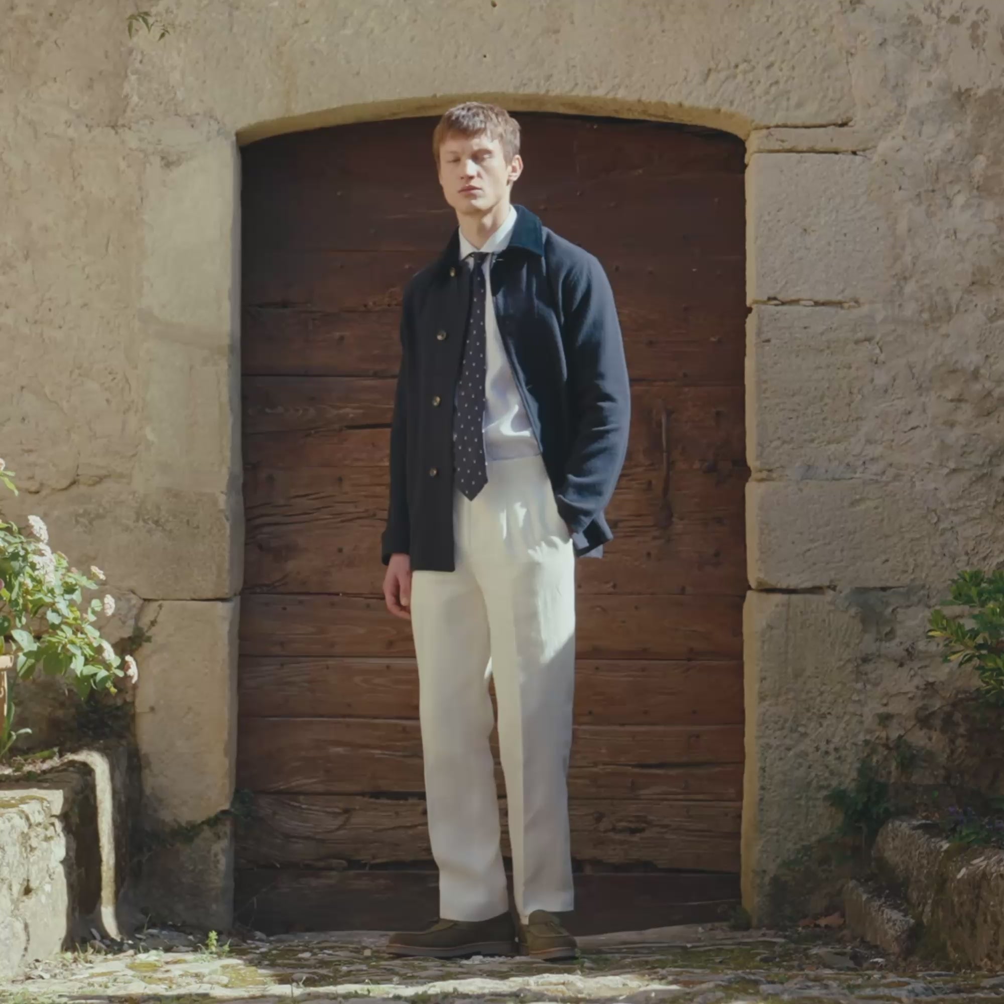 Veste de travail en coton marine