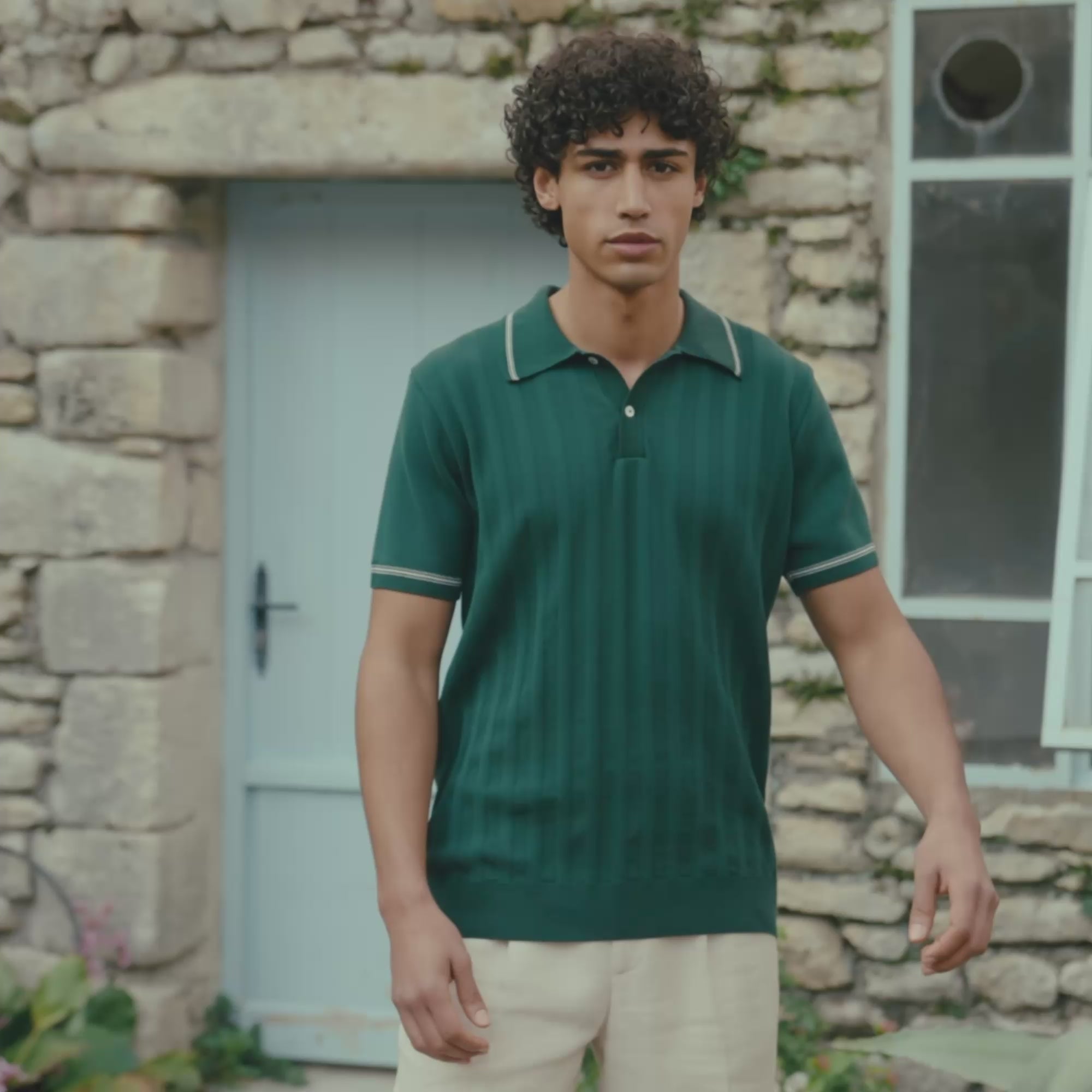 Polo en maille vert