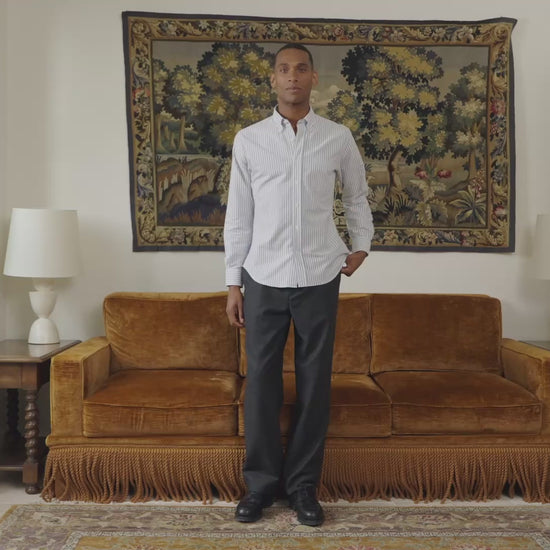 Chemise en flanelle à rayures bleues et blanches