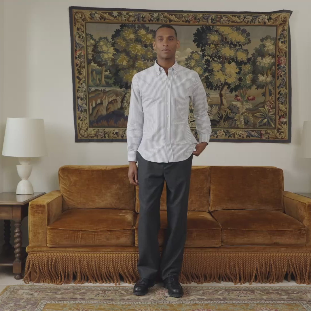 Chemise en flanelle à rayures bleues et blanches