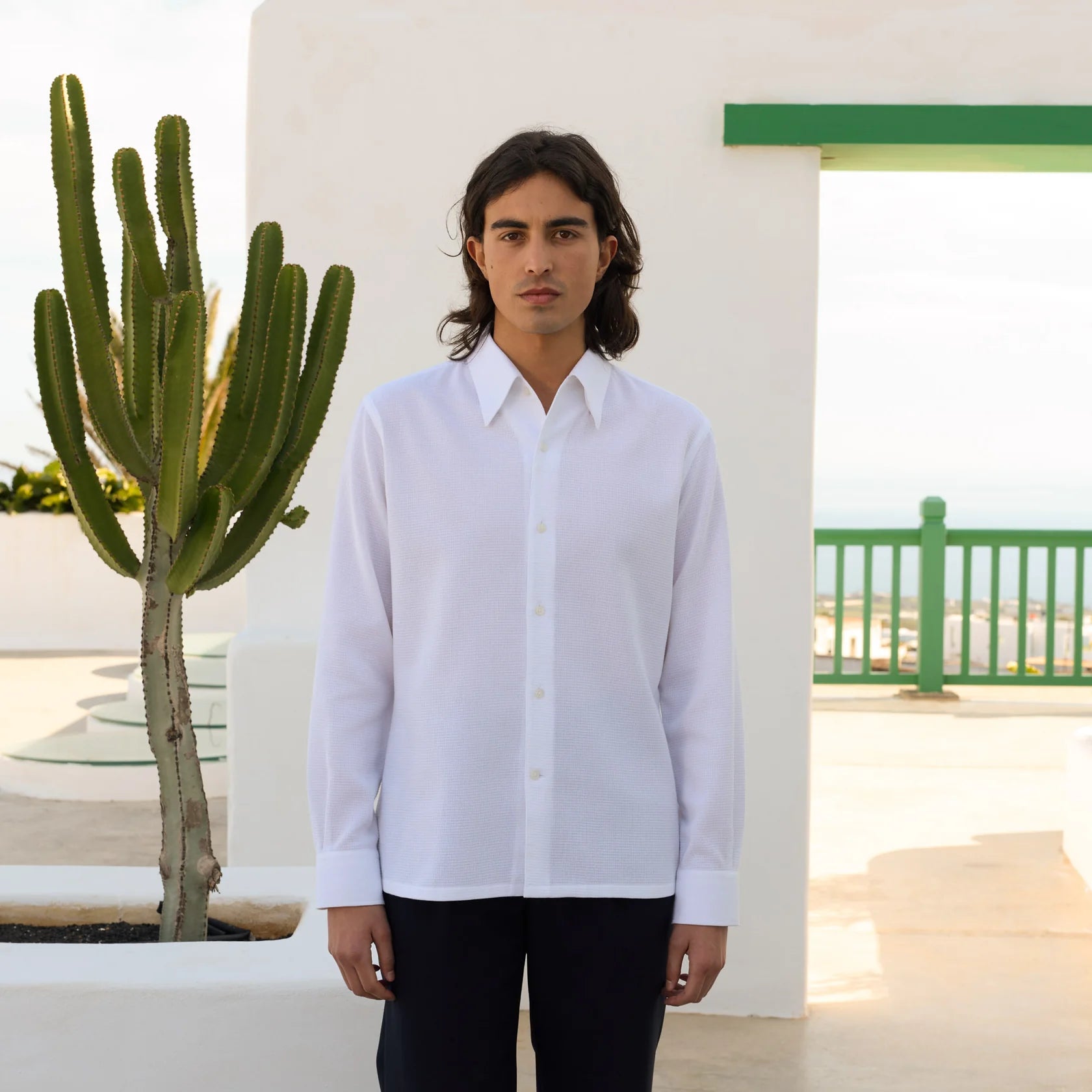 Chemise en coton giro inglese blanc