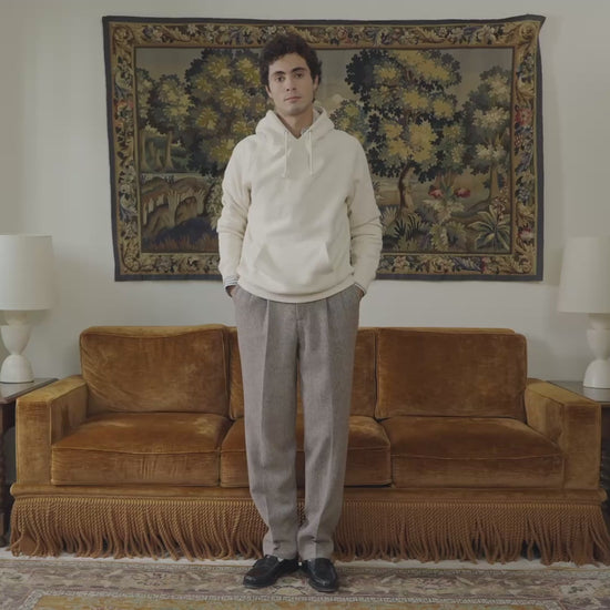 Hoodie en coton écru