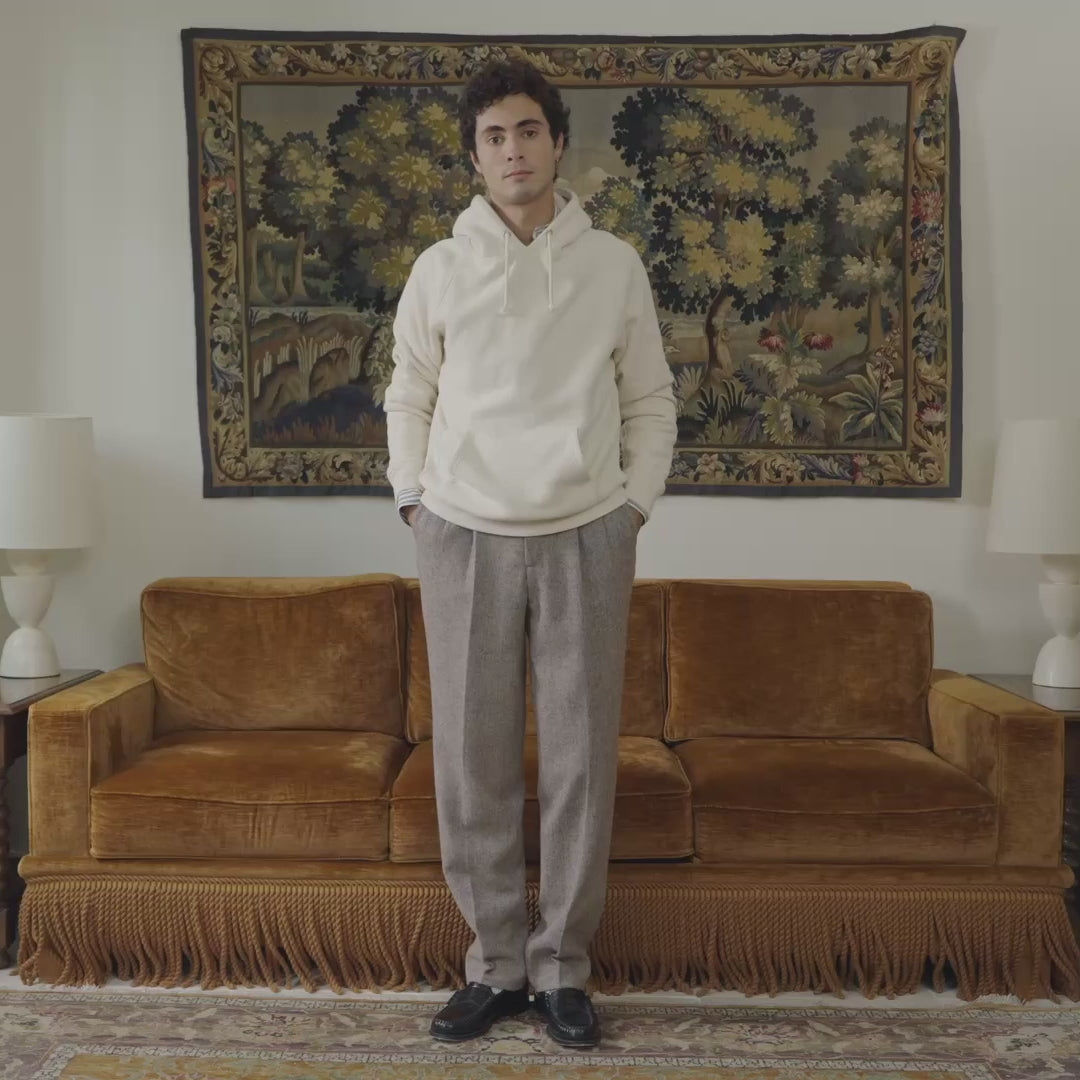 Hoodie en coton écru