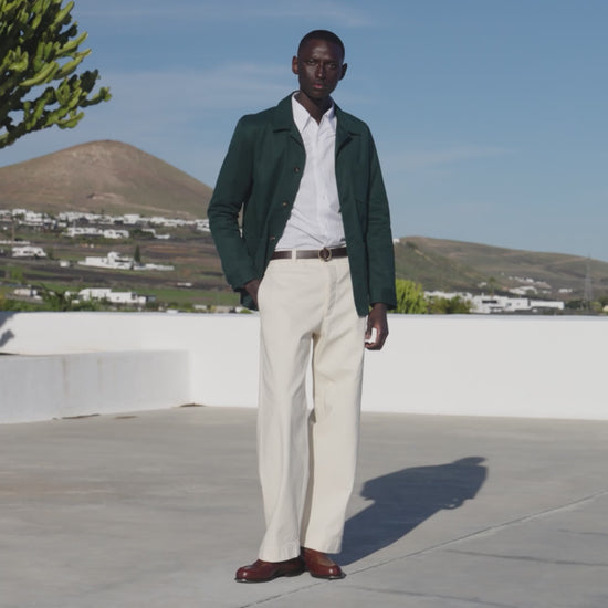 Veste de travail en coton vert sapin