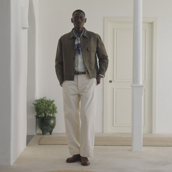 Blouson en coton kaki