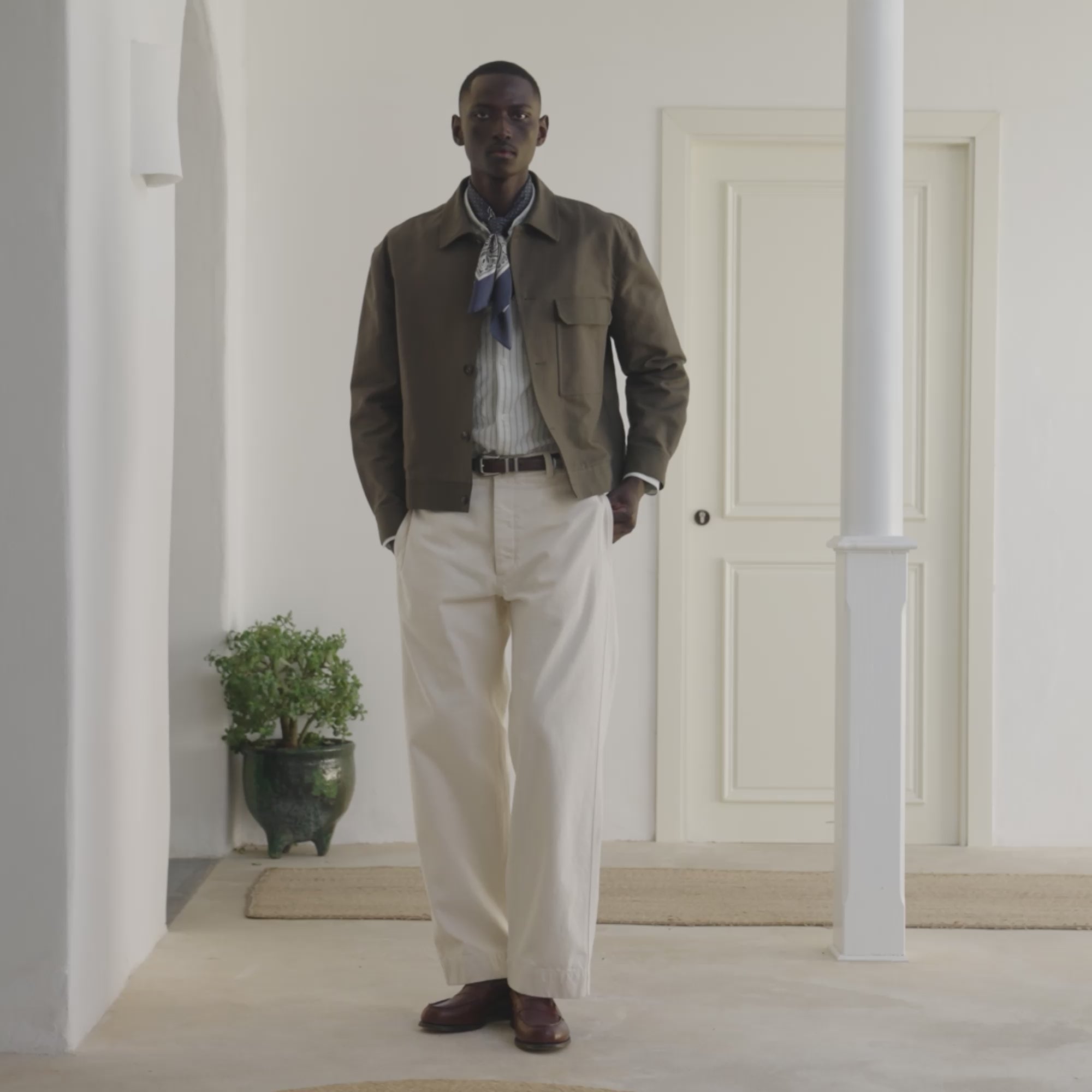 Blouson en coton kaki