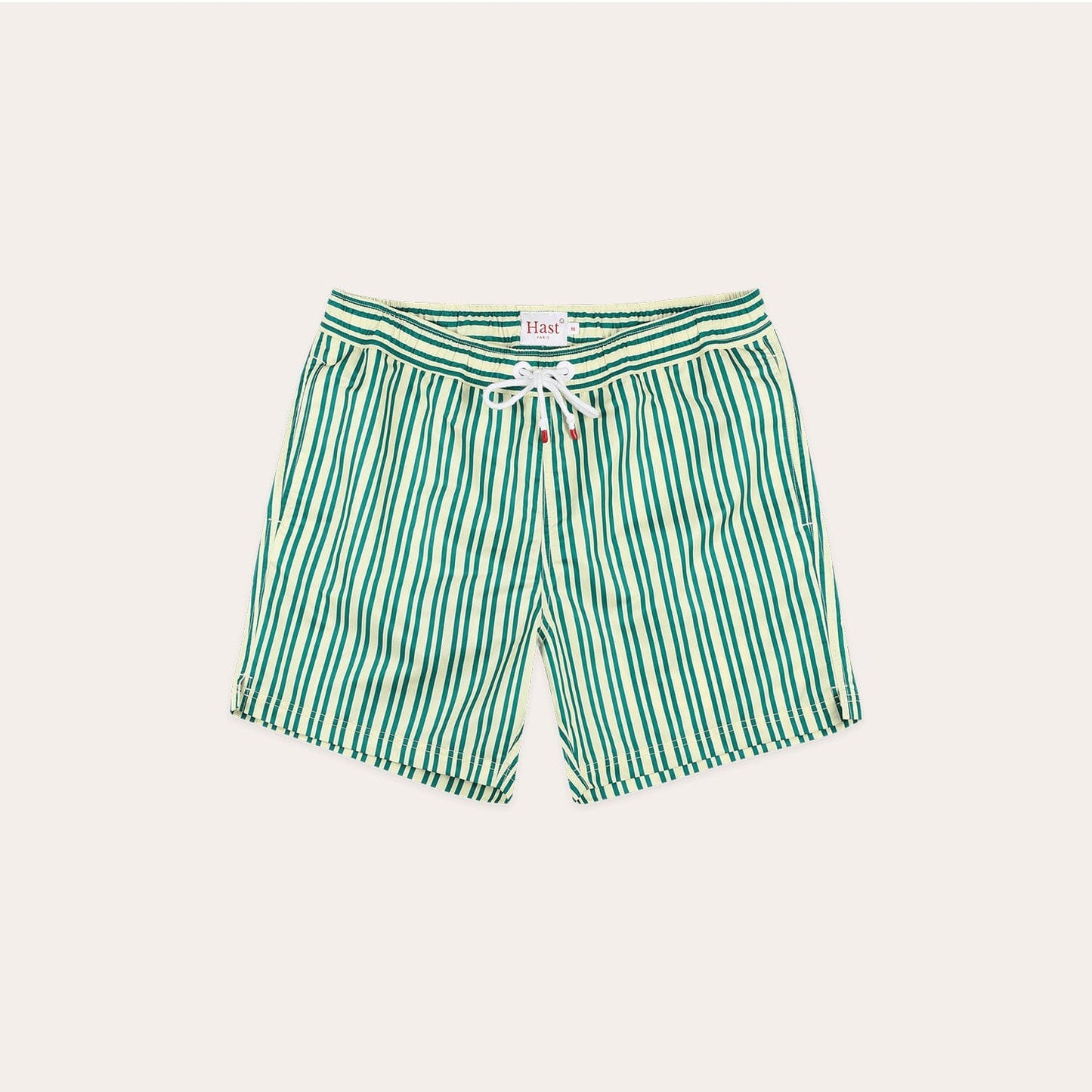 Maillot de bain à rayures ecrues et vertes