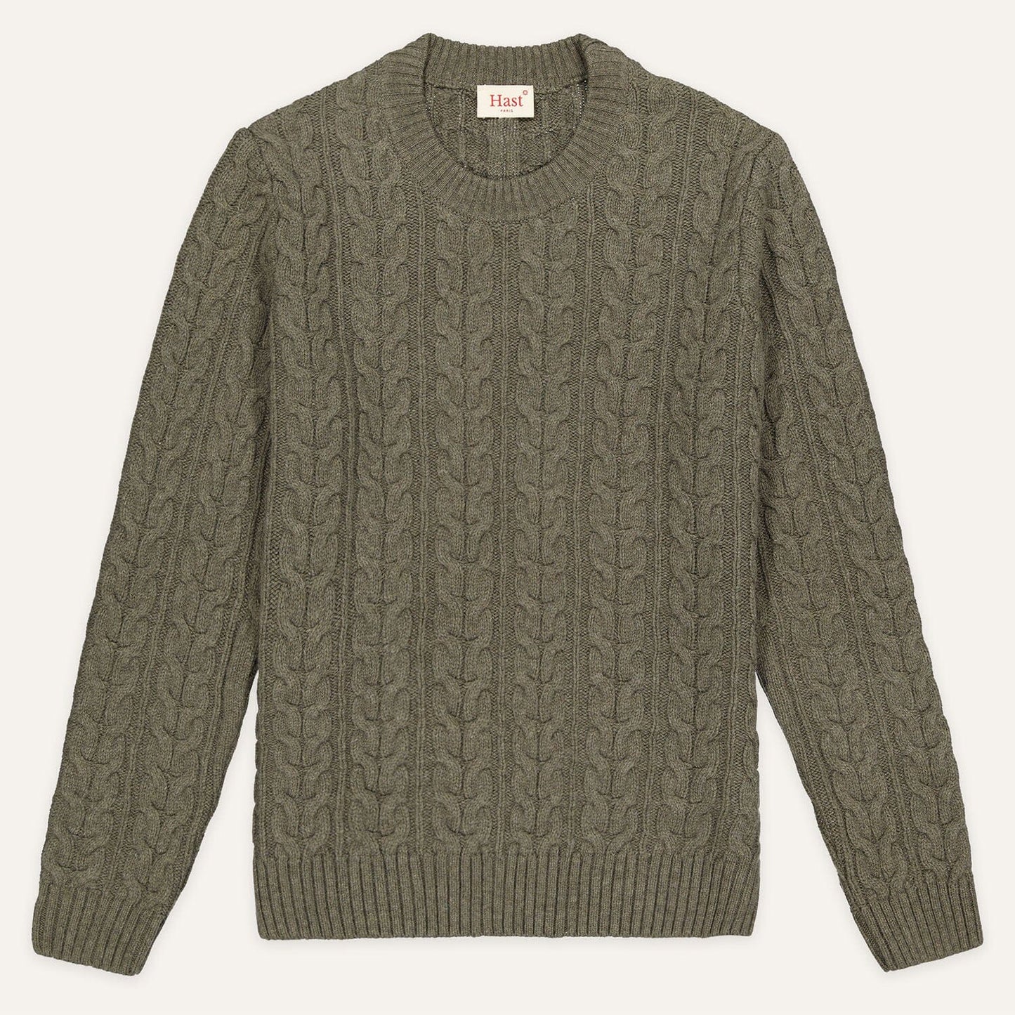 Pull en laine mérinos torsadé vert