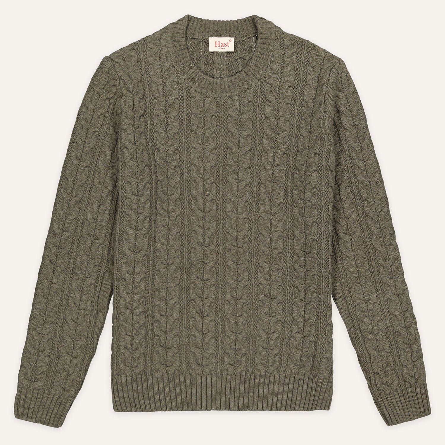 Pull en laine mérinos torsadé vert