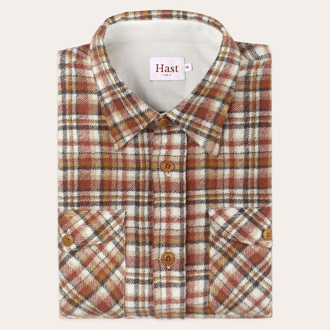 Surchemise en laine vierge à carreaux