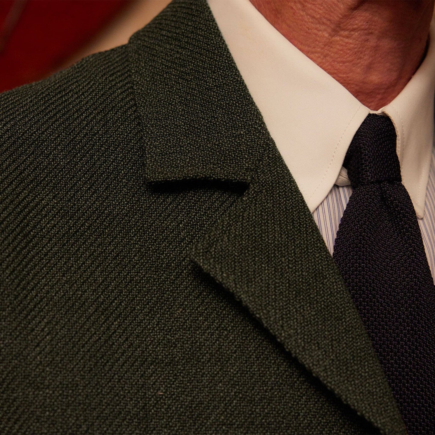 Veste déstructurée en laine vierge et coton verte