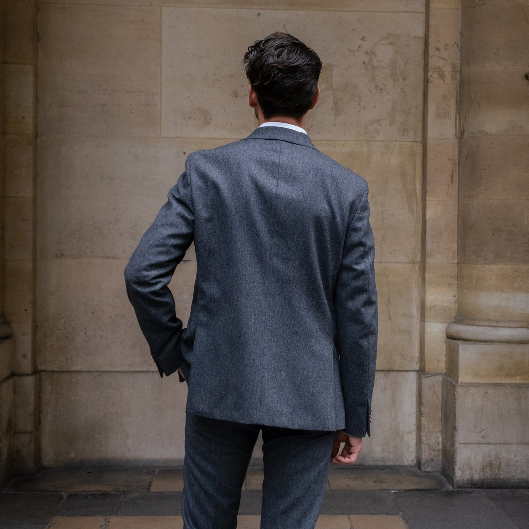 Veste en flanelle de laine grise